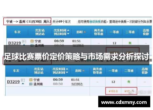 足球比赛票价定价策略与市场需求分析探讨